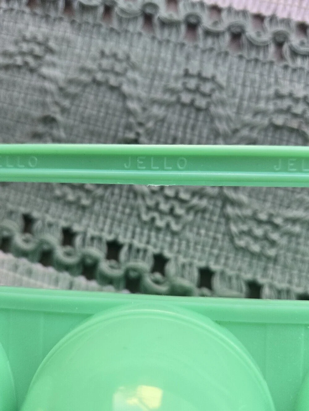 Vintage JELL-O Jigglers Easter Egg Molds Inner Design Jade Green/Yellow Set Of 2